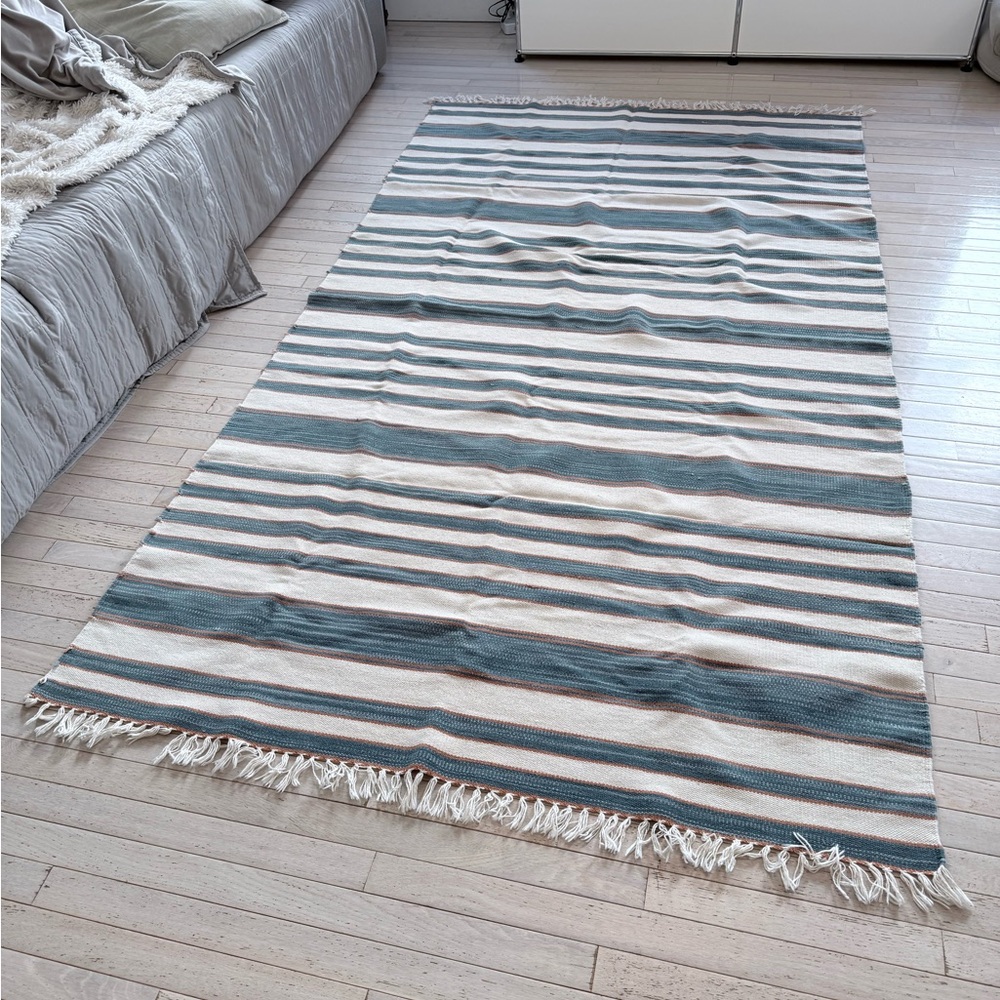Rejuvenation cotton striped rug 55” x 96”